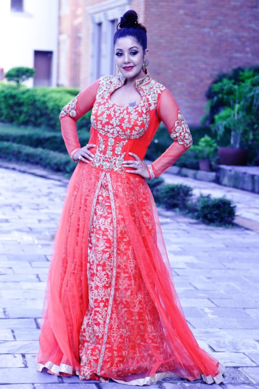 Actress Karishma Manandhar pose pose for a photo shot during Nat