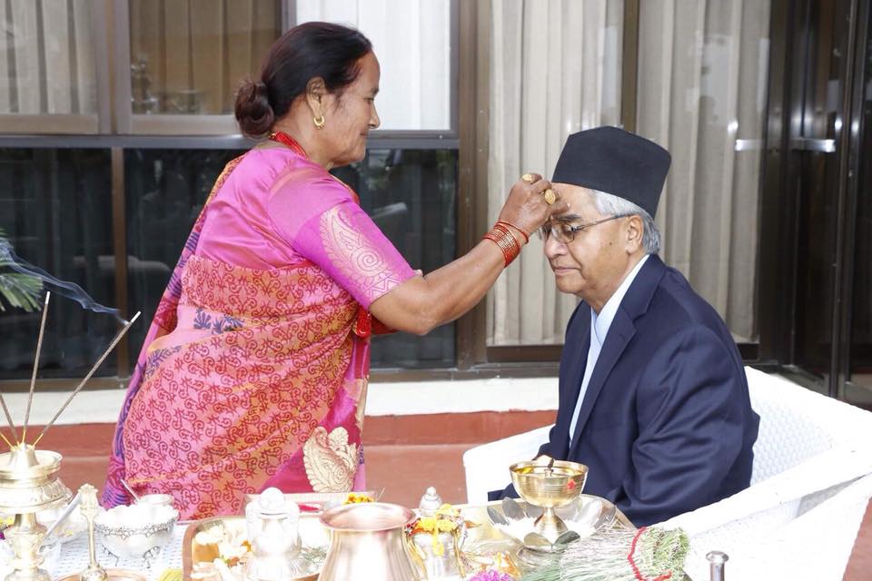 Sher Bahadur Deuba bhai tika 1